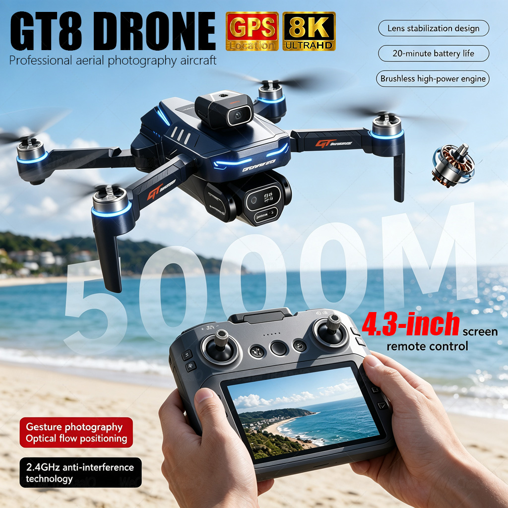 НОВЫЙ Дрон GT8 HD RC с двумя п – обзор и цена Drone E88Pro Rc 4K