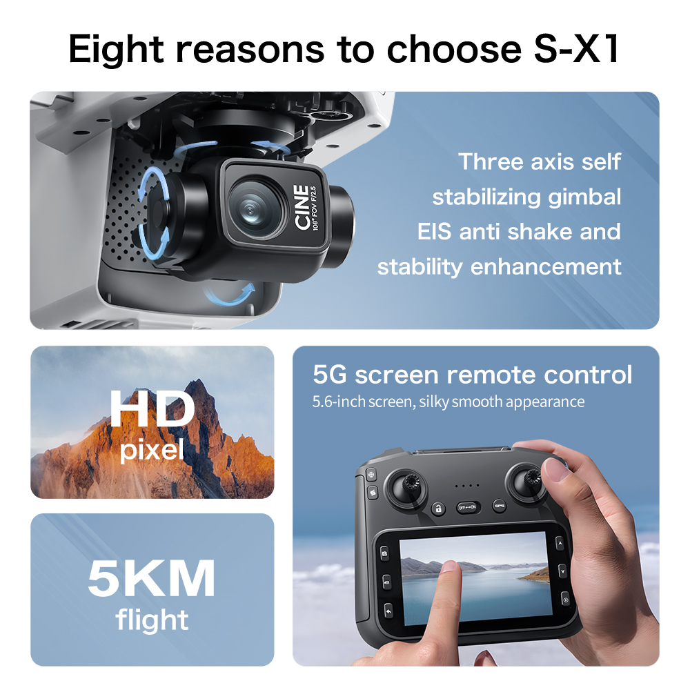 Оригинальный дрон S-X1 8K HD,  – обзор и цена Drone E88Pro Rc 4K